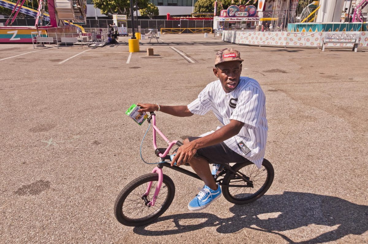 "File:Tyler on his pink BMX (8048750942).jpg" by Incase from California, USA is licensed under CC BY 2.0.