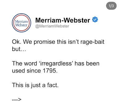 Screenshot of a Merriam-Webster social media post